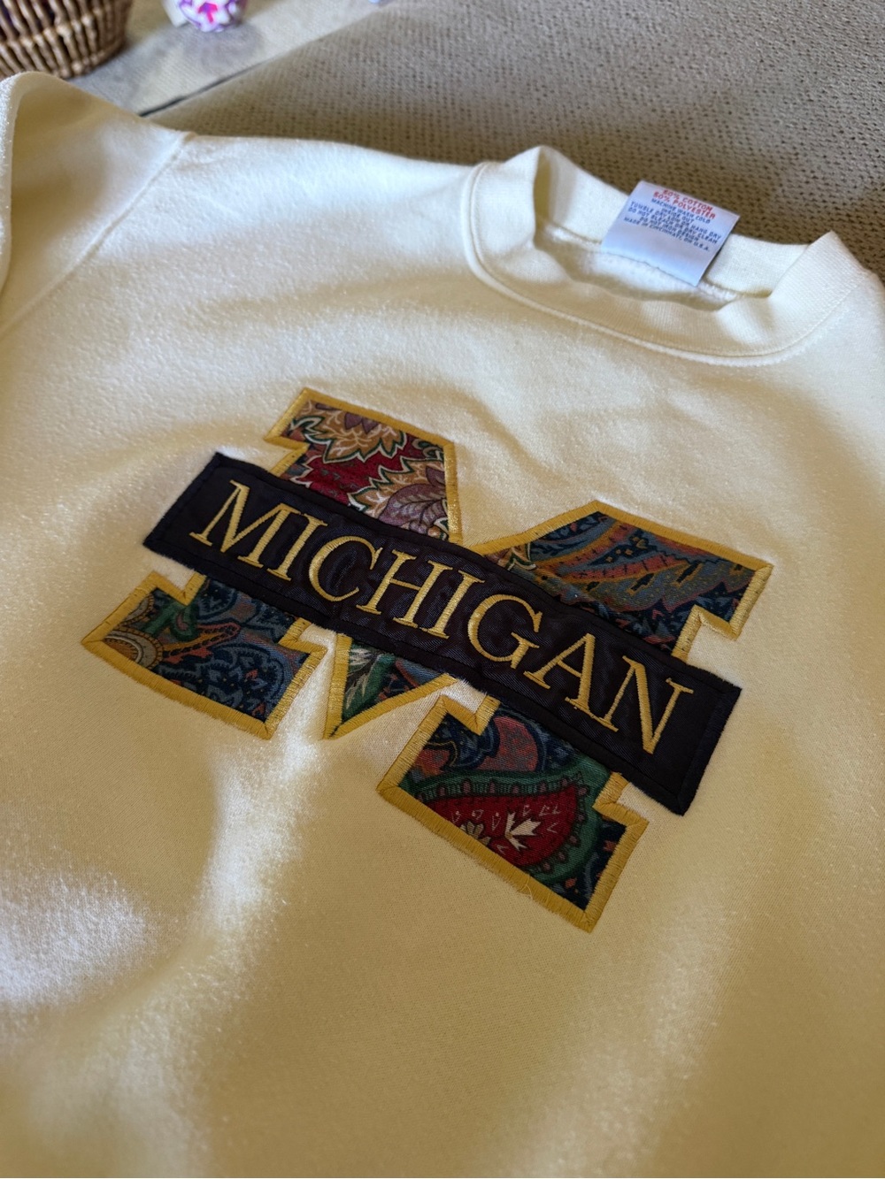 Vintage UofM Paisley Crewneck Sweatshirt